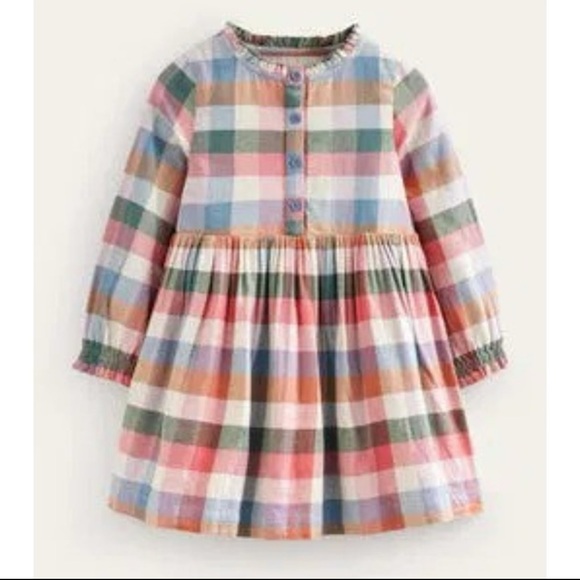 Mini Boden Other - Mini Boden Flannel Ruffle Gingham check dress